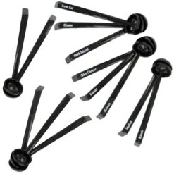 Cambro LD85A110 Black Camwear .75 Oz. Asst. Imprinted Ladles - 12 / PK