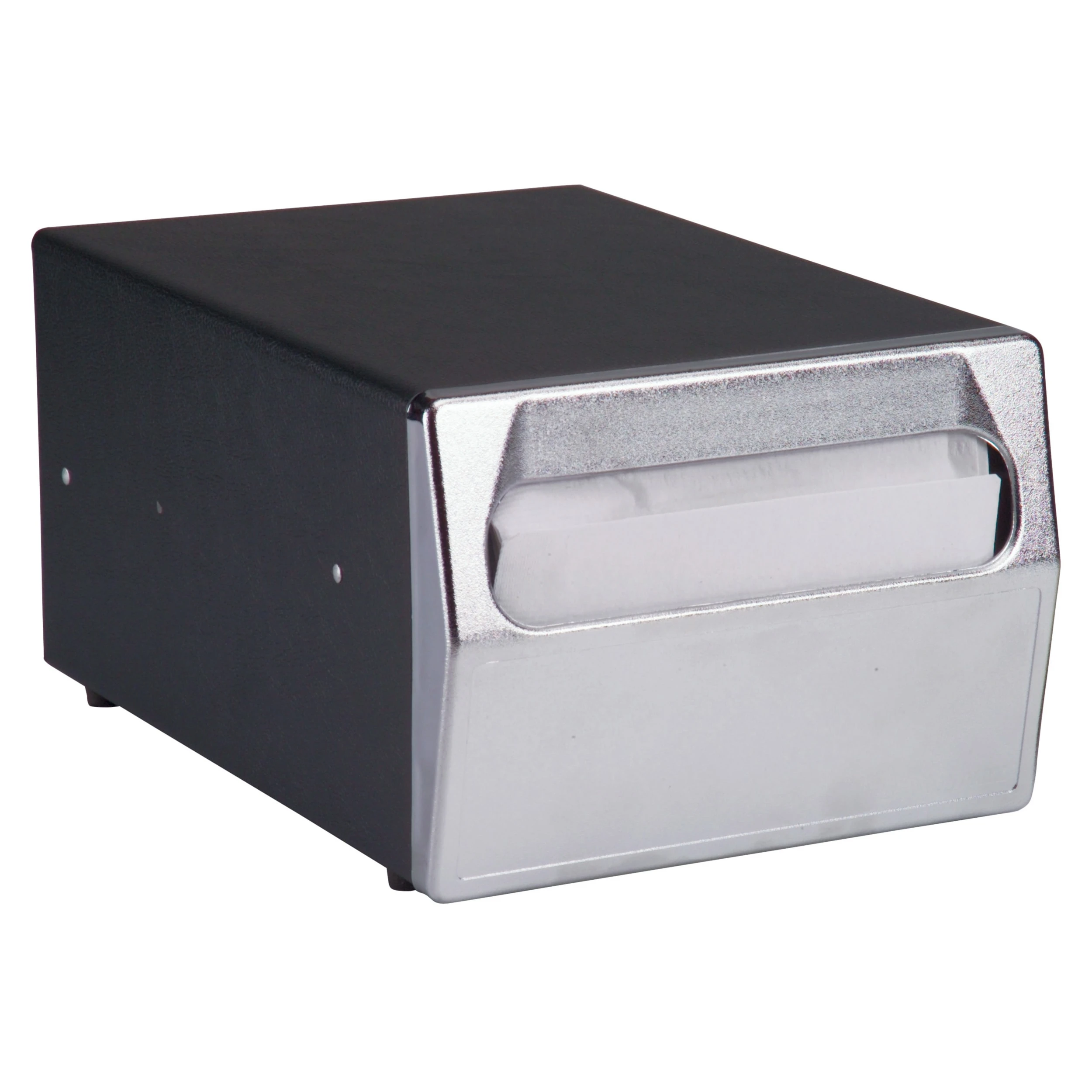 Traex 6512-06 Black And Chrome Counter Top Napkin Dispenser