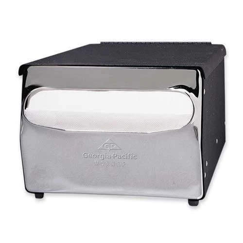 Georgia-Pacific 51202 MorNap® Black / Chrome Napkin Dispenser