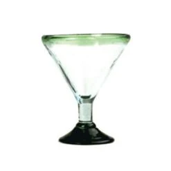 Aztecas Design 33/ML-GG 14 Oz. Green Rim Margarita Glass - 18 / CS