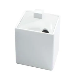Cal-Mil 1432-15N-C White 4" Write On Melamine Jar W/ Notched Lid