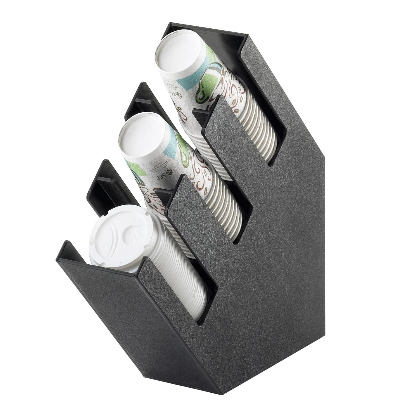 Cal-Mil 2048-3 Black 3-Section Cup / Lid Organizer