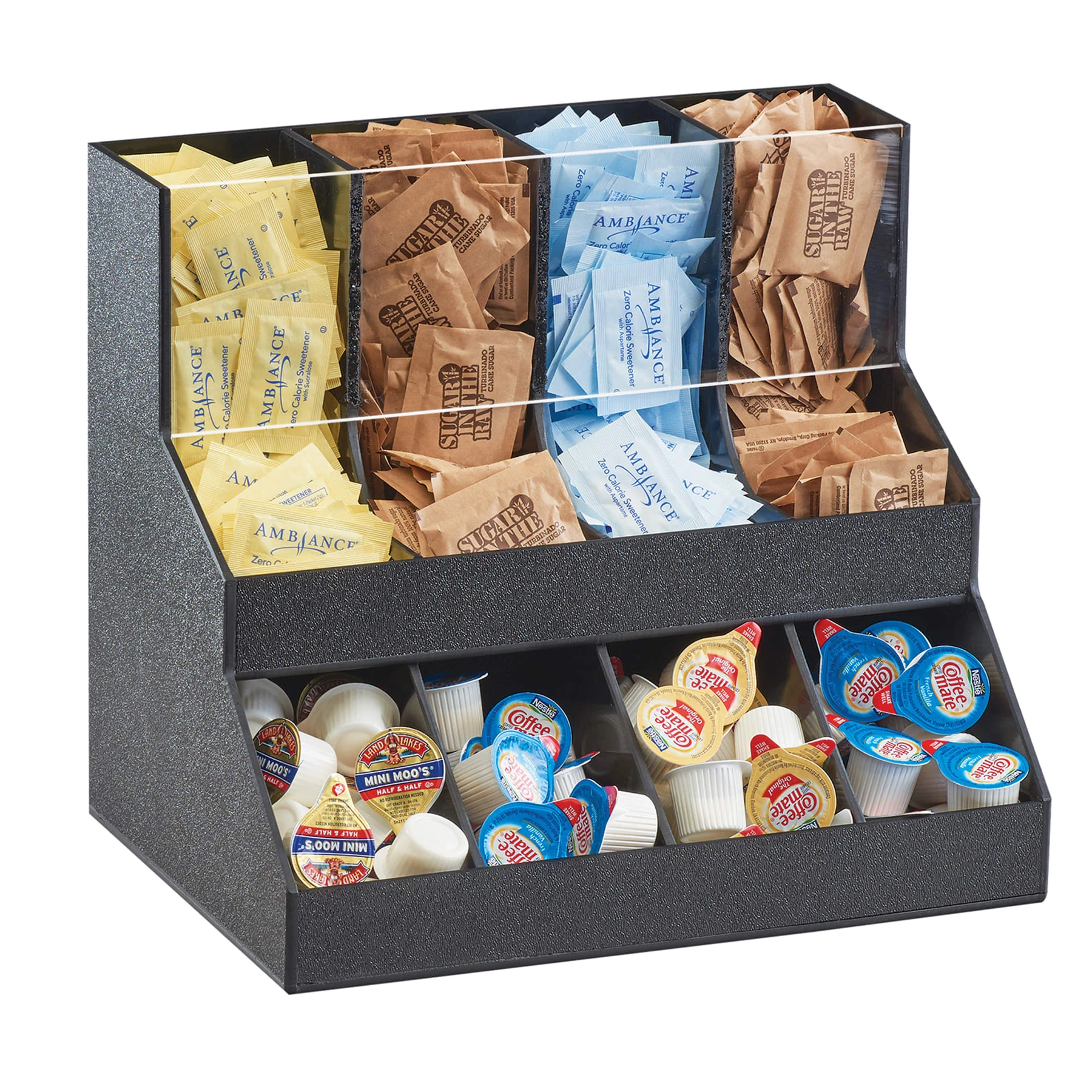 Cal-Mil 3690-13 Black 2-Tier 8-Section Condiment Display