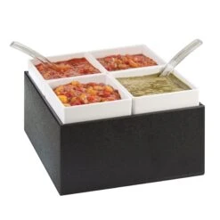 Cal-Mil 3369-13 Chilled Salsa / Dressing Server With 4 White Bowls