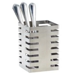 Cal-Mil 3590-4-55 S/S Square Tabletop Flatware Holder
