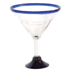 Orion Trading G808-CR 35 Oz. Margarita Glass With Cobalt Rim - 6 / CS