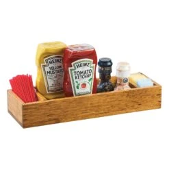 Cal-Mil 3669-99 Madera 3-Compartment Wood Table Caddy