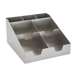 Displays2Go SSSTN17SIL2 7 Compartment Coffee Condiment Holder