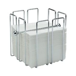 APS Germany APS 11765 Chrome Plated 7-1/2" Square Napkin Holder