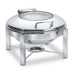 Eastern Tabletop 3948G/S Pillard Round 6 Quart Chafer W/ Hinged Glass
