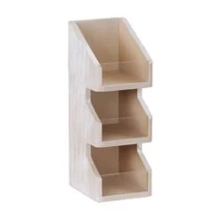 Cal-Mil 22455-3-113 Newport White Pine 3-Section Condiment Organizer