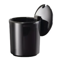 Cal-Mil 1950-32-13NL Black Melamine Round 5" Jar Lid With Notch