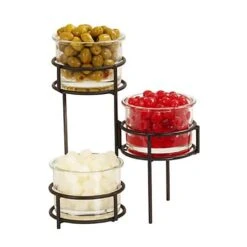 Cal-Mil 22604-16-13 Madison 3-Tier Riser With 3 Glass Jars