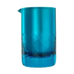 Mercer Culinary M37177BL Blue/Silver 17 Oz. Mixing Glass With Spout