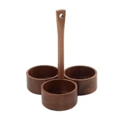 American Metalcraft SCAW7 Loft Acacia Wood 8.6"H Shaker Caddy